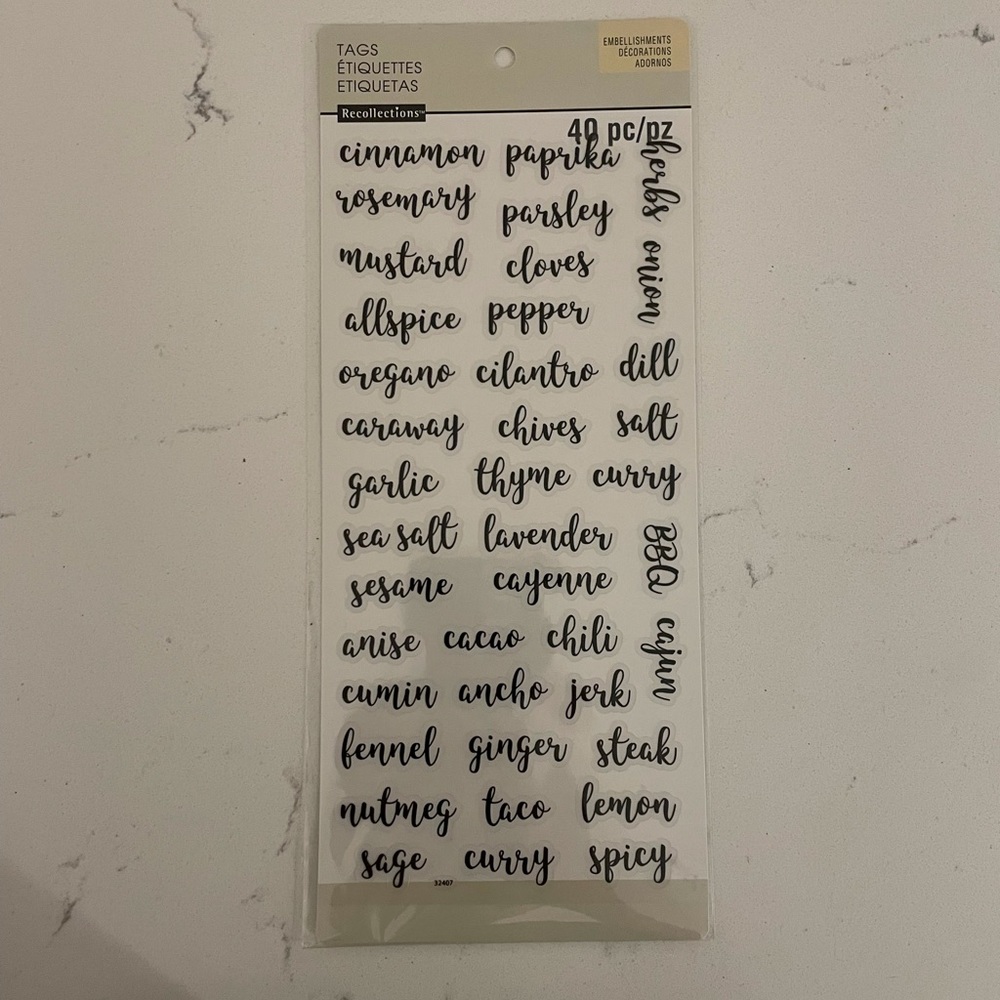 Spice labels
